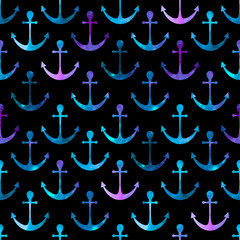 anchor seamless background. Retro pattern of geometric shapes. C - 63369704