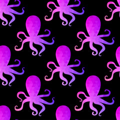 seamless pattern with octopus . Colorful mosaic backdrop. backgr - 63369722