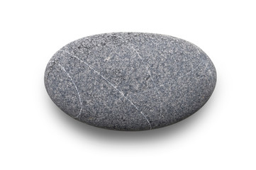 one single grey stone isolated on white