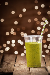Healthy organic vegetable and herb smoothie