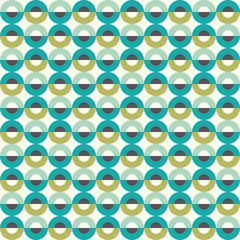 Circle seamless pattern in green tints. Vector illustration