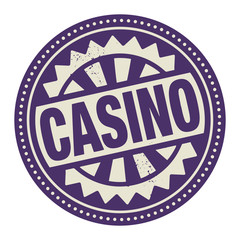 Abstract stamp or label with the text Casino written inside