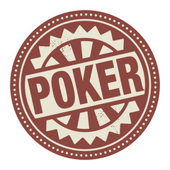 Abstract stamp or label with the text Poker written inside