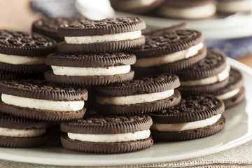Unhealthy Chocolate Cookies with Cream Filling