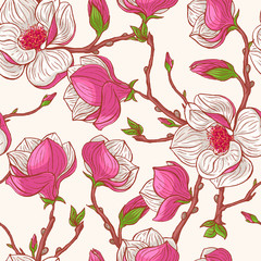 Panele Szklane Podświetlane  różowe magnolie