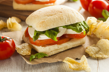 Organic Homemade Caprese Sandwich