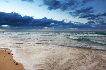 a ocean and sandy beach