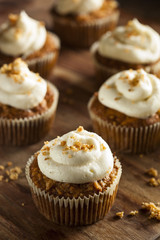 Homemade Carrot Cupcakes with Cream Cheese Frosting