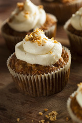 Homemade Carrot Cupcakes with Cream Cheese Frosting