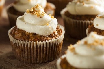 Homemade Carrot Cupcakes with Cream Cheese Frosting