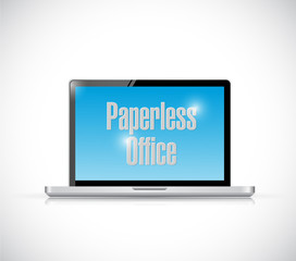 paperless office laptop illustration design