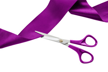 Cut purple ribbon