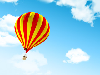 air balloon in clouds