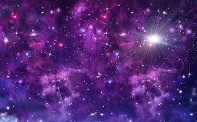 Deurstickers sterrenhemel diepe ruimte © nj_musik