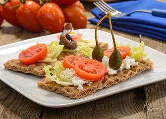 Tartina vegetariana, fuoco selettivo