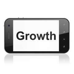 Business concept: Growth on smartphone