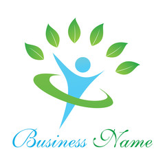 Fototapeta premium man with green leafs