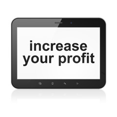 Finance concept: Increase Your profit on tablet pc computer