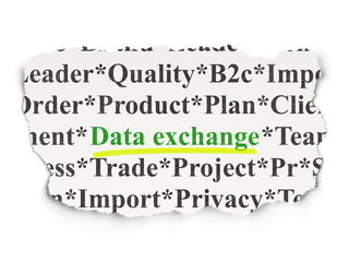 Data concept: Data Exchange on Paper background