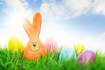 Easter bunny with eggs