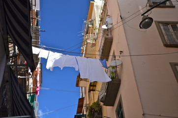 Fototapeta na wymiar Narrow alley in Naples, Italy