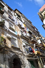 Fototapeta na wymiar Narrow alley in Naples, Italy
