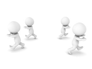 3D Characters Running Away from something