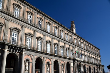 Fototapeta na wymiar Royal Palace in Piazza del Plebiscito, Naples, Italy