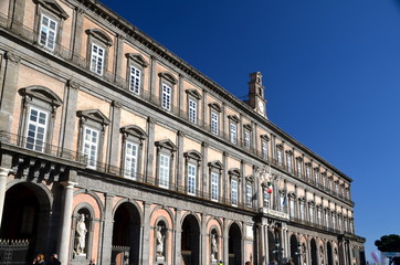 Fototapeta na wymiar Royal Palace in Piazza del Plebiscito, Naples, Italy