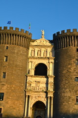 The medieval castle of Maschio Angioino, Naples, Italy