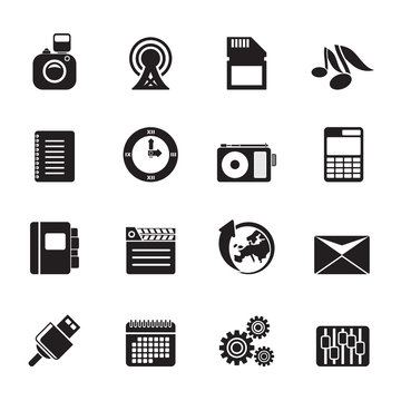 Silhouette Phone Performance, Business and Office Icons