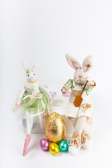 Easter rabbits and eggs