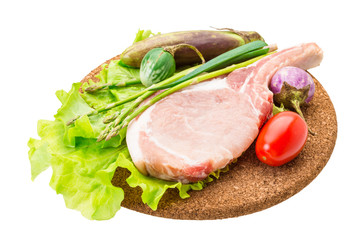 Raw t-bone steak