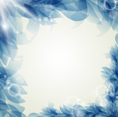 Abstract artistic Background with blue floral element