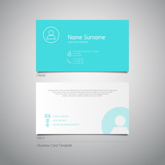 Modern simple design business card template with flat user inter
