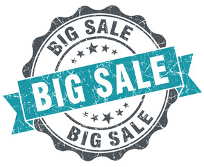 Big sale blue grunge retro style isolated seal