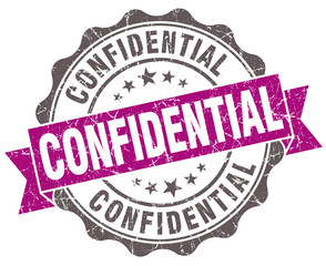 Obraz premium Confidential violet grey grunge retro style isolated seal