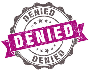 Denied violet grunge retro style isolated seal