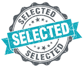 Obraz premium Selected turquoise grunge retro style isolated seal