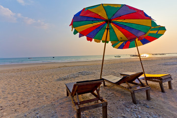 phuket evening light on the beach clear sky