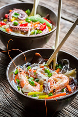 Chinese mix vegetables with seafood