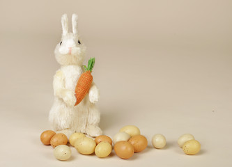 Easter Bunny with Carrot and Eggs