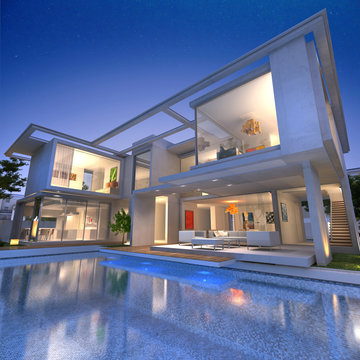Contemporary house with pool N3