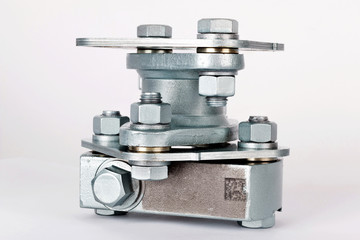 metal component on white background