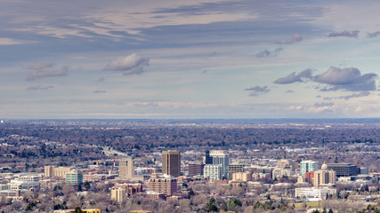 Boise Idaho in the winter with clouds