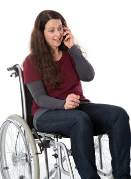disabled woman is calling