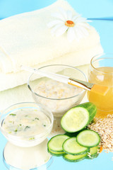 Homemade facial masks with natural ingredients,