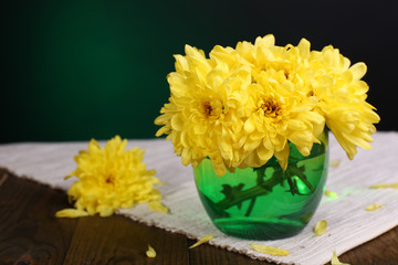 Beautiful chrysanthemum flowers in vase