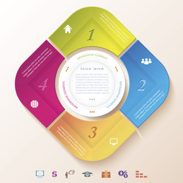 Abstract Infographic Design With Circle And Four Segments