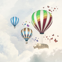 Obraz premium Flying giraffe